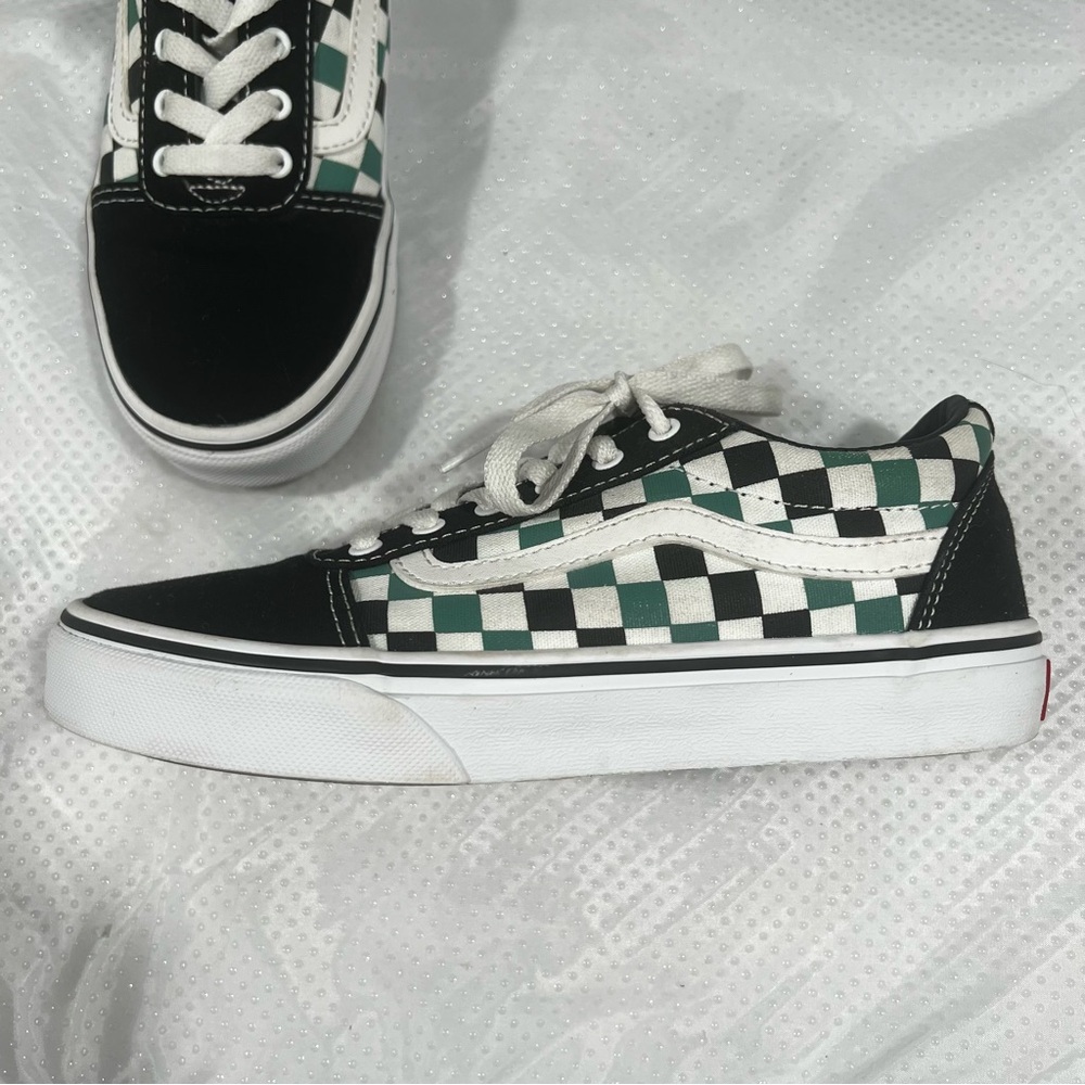 Vans Ward Checkerboard Sneakers Green and Black, Youth Sz 3.5 - Picture 5 of 12